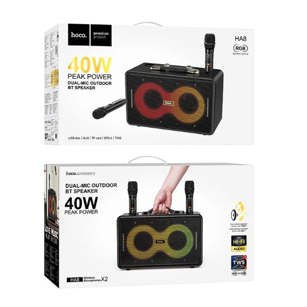 Hoco HA8 Ave Wireless Dual-Mic Karaoke Speaker