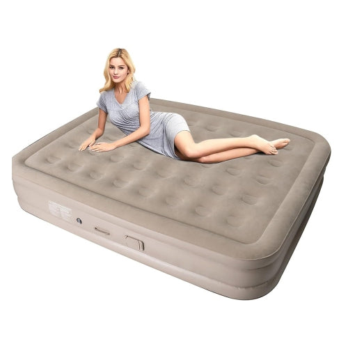 Air Bed Mattress Queen Size Built-in Pump LED Inflatable with 2 Pillows