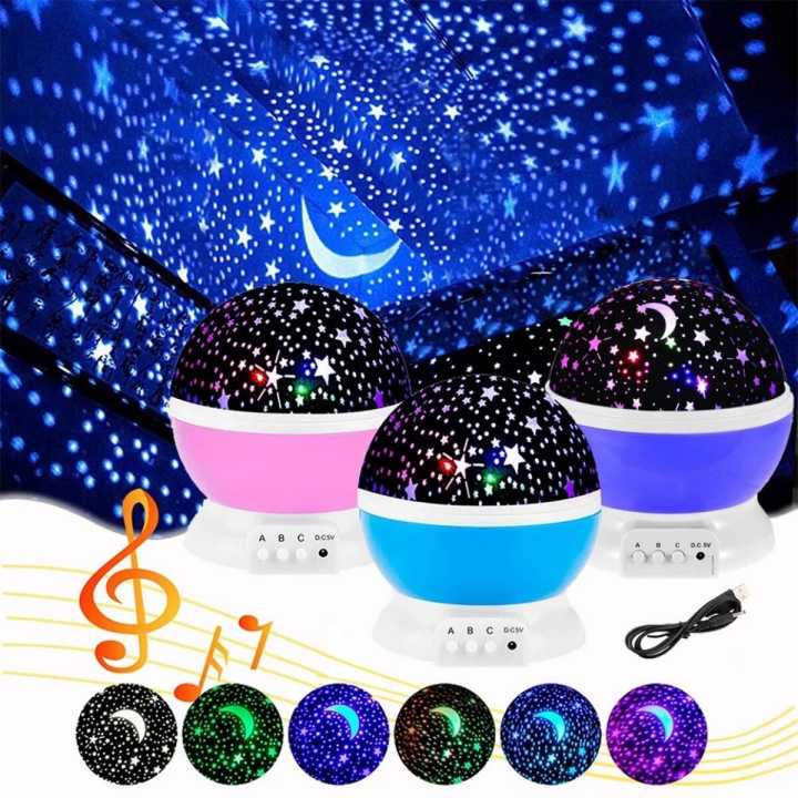Rotating Night Sky Lamp Star Sky Moon Projector Lamp
