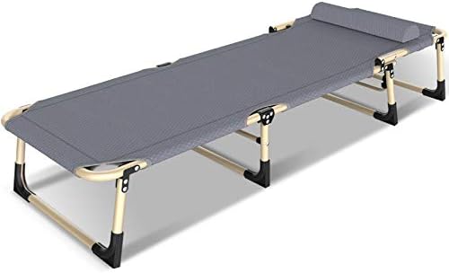 Folding Lounge Chair, Reclining Outdoor Lounger, Foldable Chaise Lounge Cot, Portable Lounge Chairs for Outside, Beach, Patio, Backyard, Pool Chair with Removable Padded Headrest, Gray