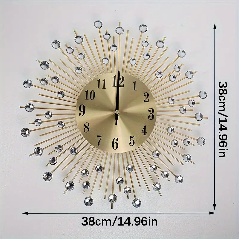 Round Design Golden Metal Fancy Wall Clock