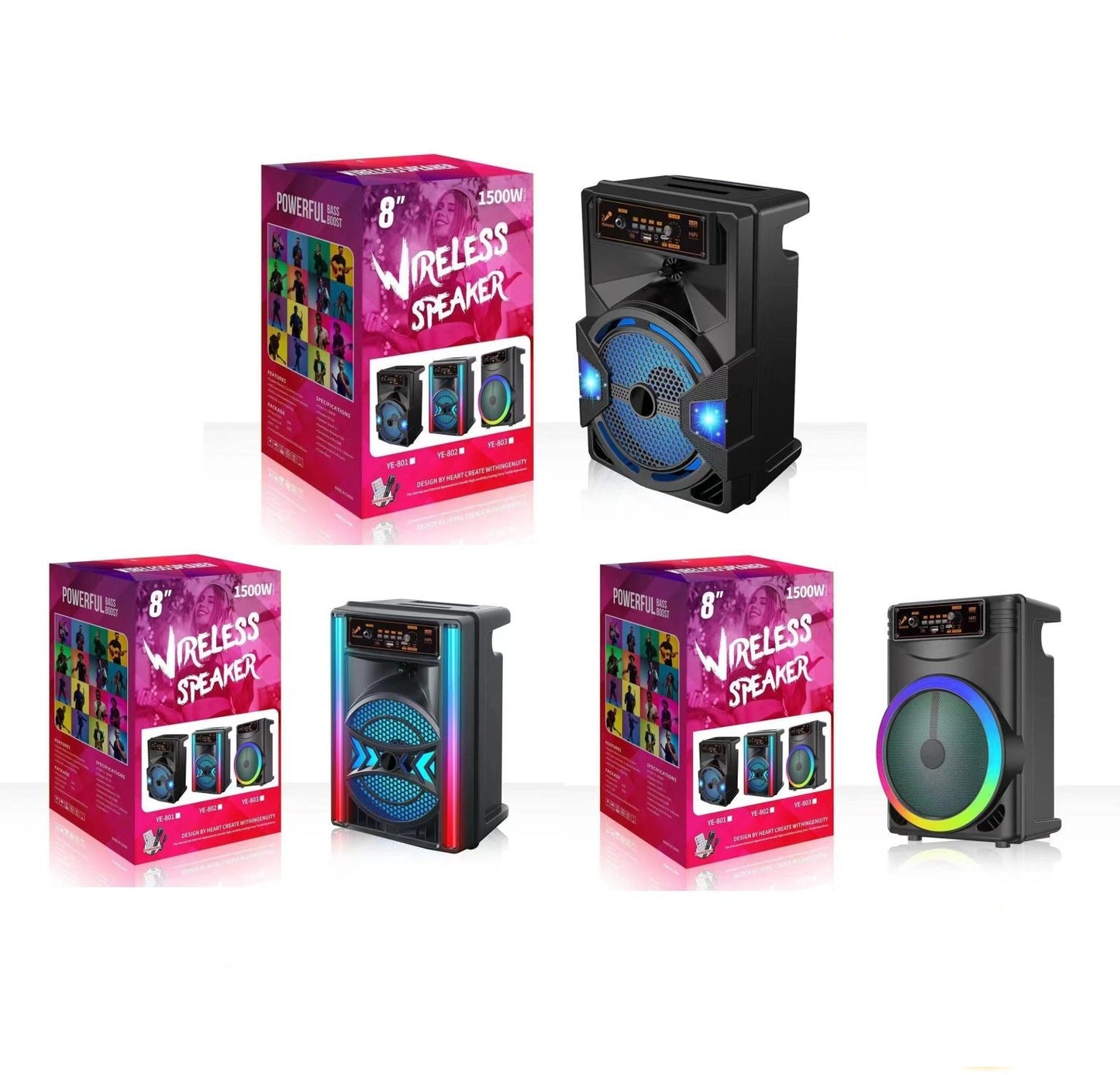 8" INCH 1500W WIRELESS BLUETOOTH SPEAKER