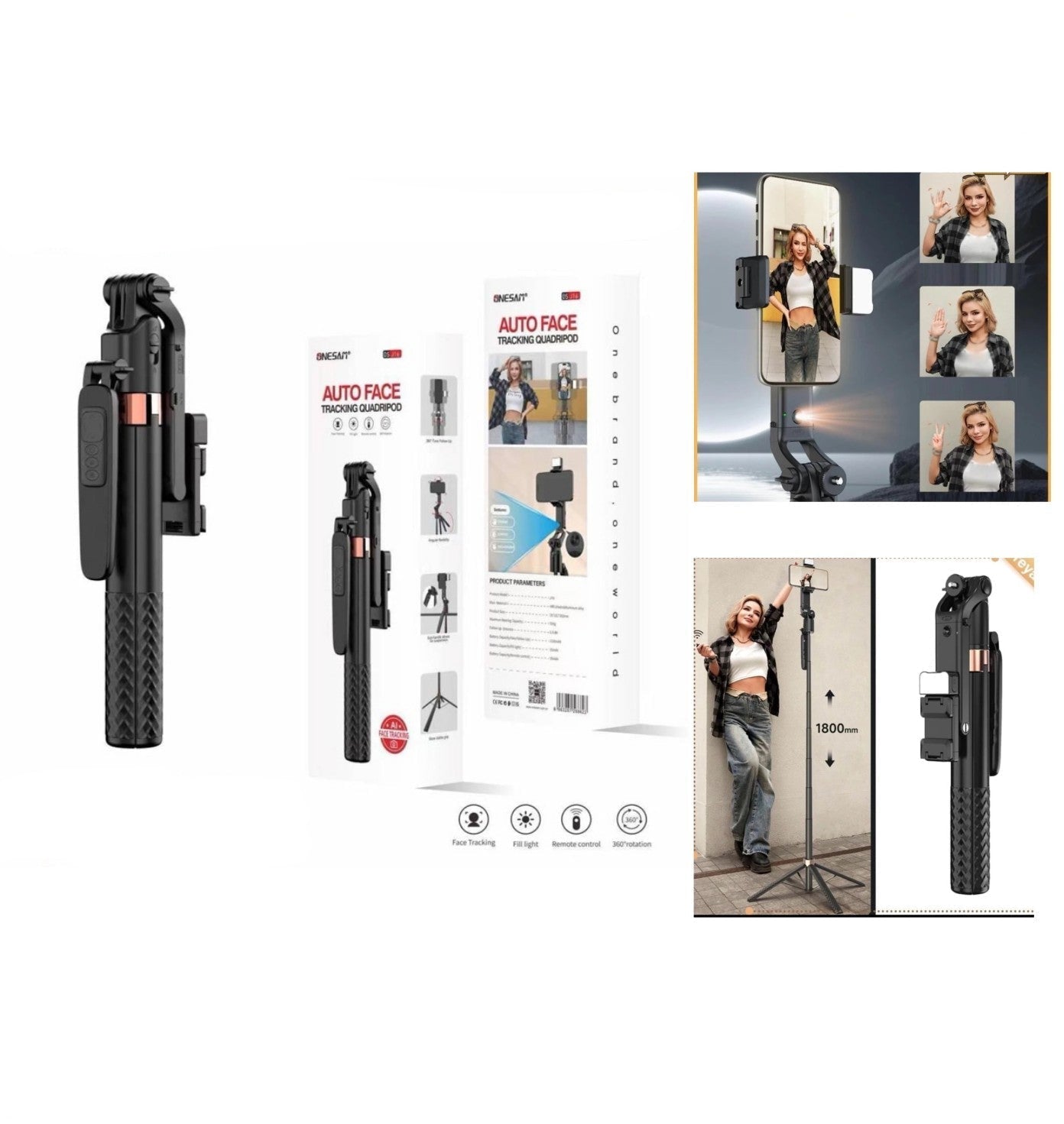 حامل ثلاثي القوائم رباعي Onesome OSJ16 مع خاصية تتبع الوجه تلقائيًا