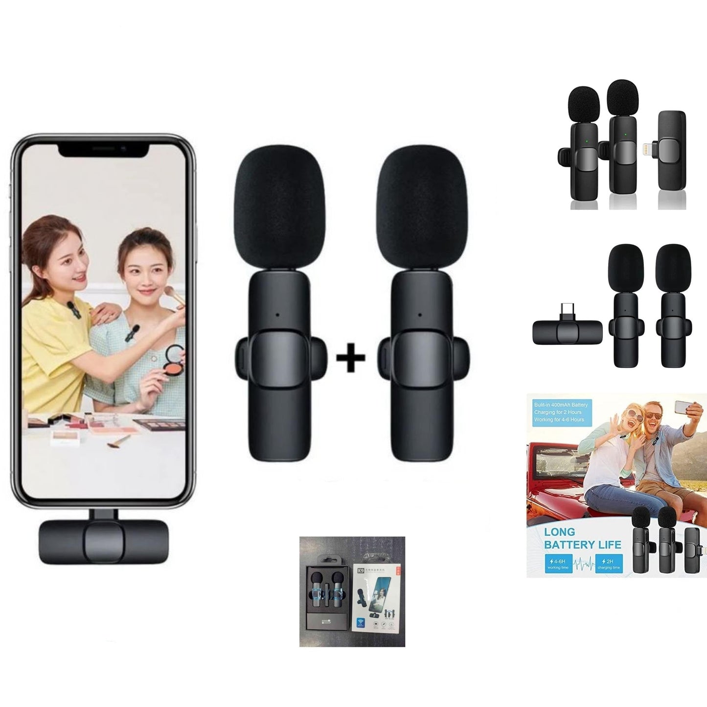 Dual Wireless Lavalier Microphone For Type C or iPhone