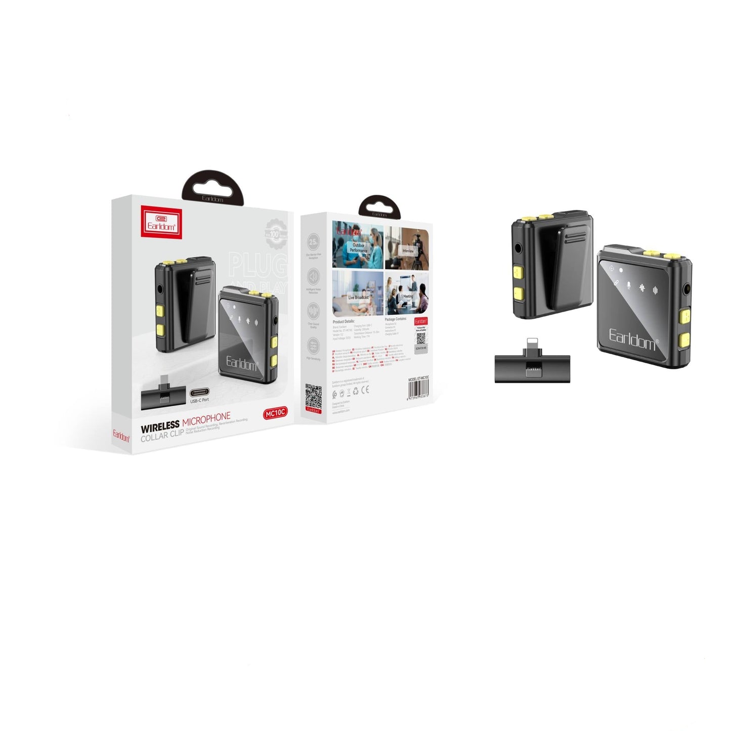 Earldom Dual Collar Clip Microphone For Type C or iPhone