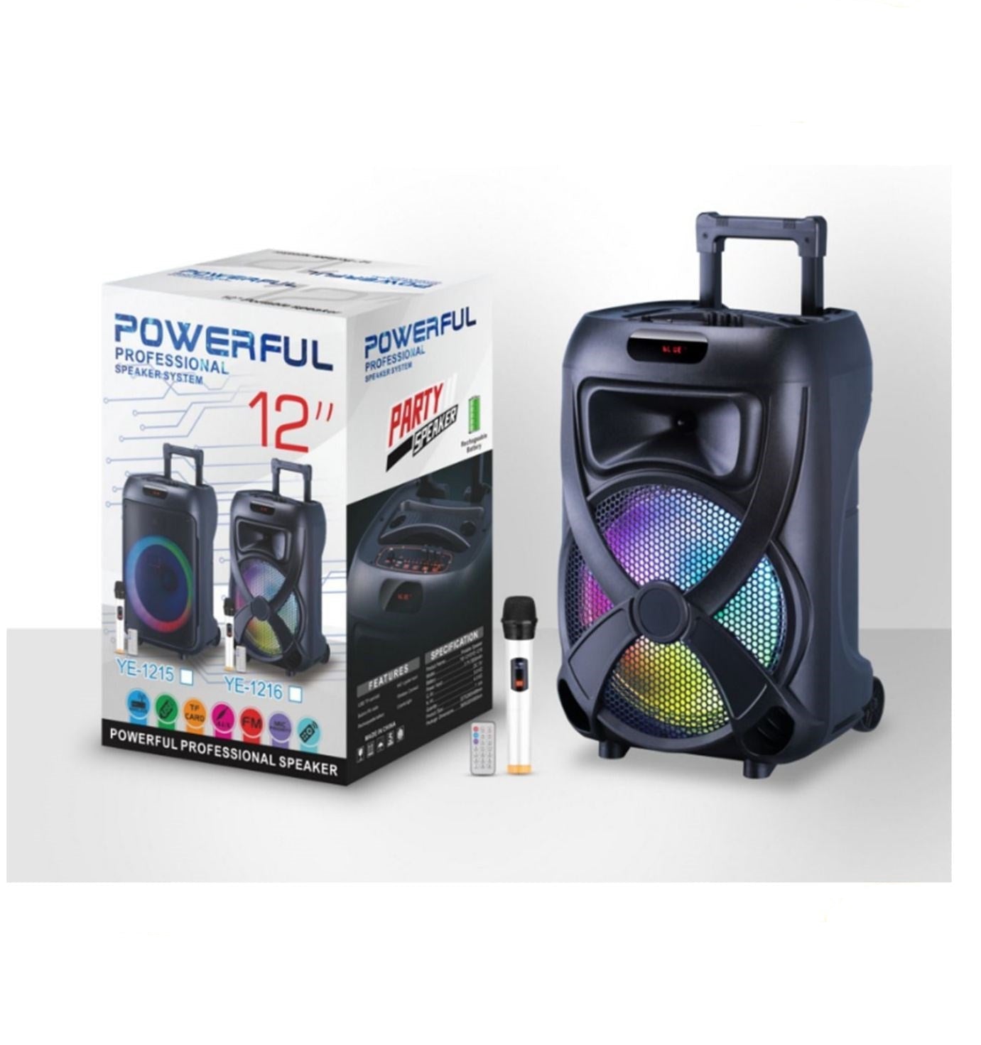 YE 1216 12" Wireless trolly Speaker With Wireless Microphone