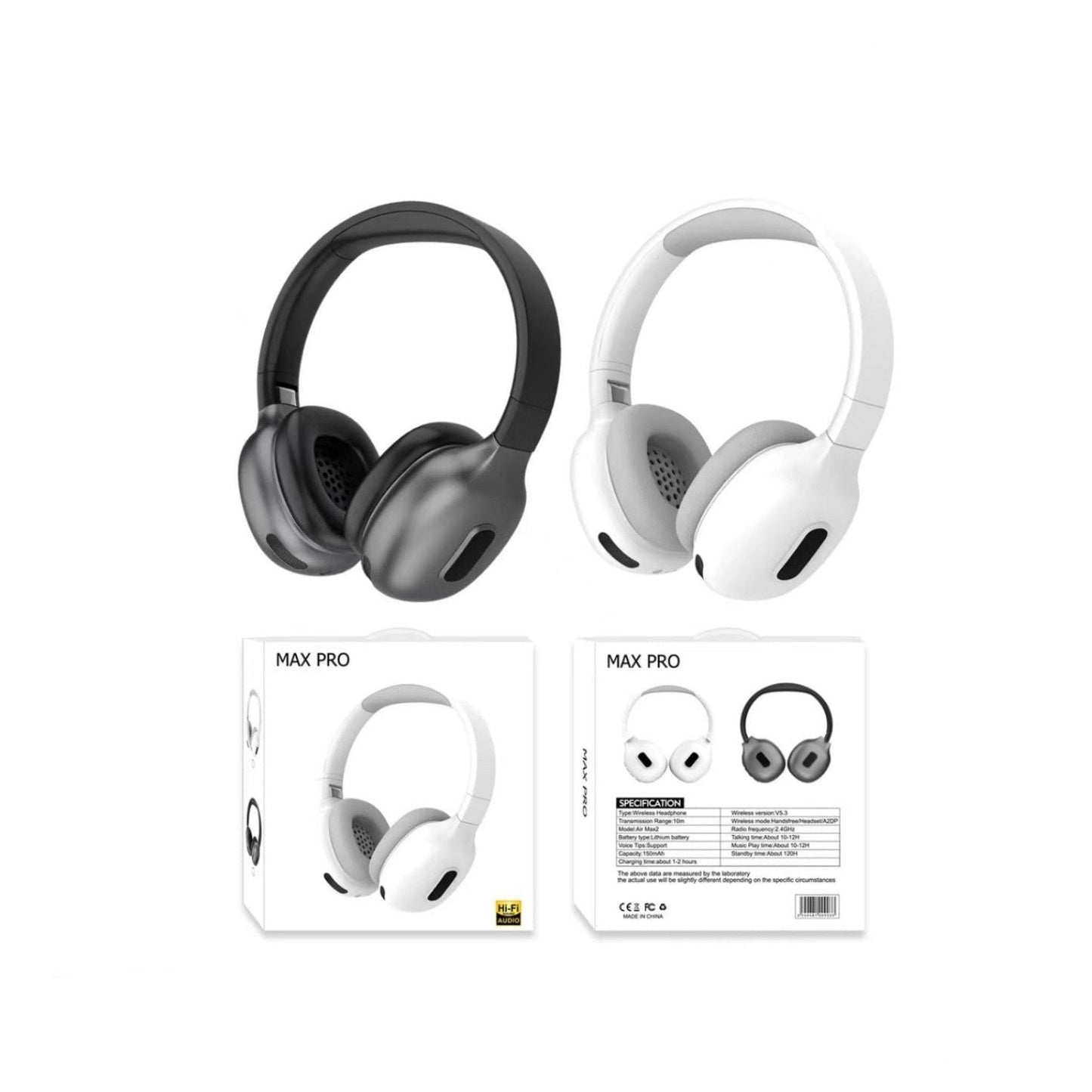 سماعة رأس لاسلكية بتقنية البلوتوث Hifi Max Pro