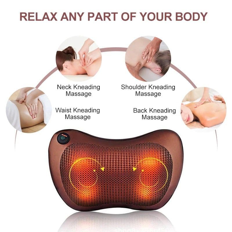 CAR & HOME PILLOW WITH 8 HEAD FOR NECK, BACK AND FOOT MASSAGE PILLOW ELECTRIC