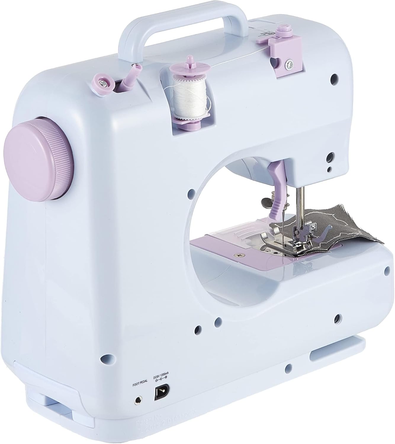 Portable Mini Automatic Sewing Machine,Electric Professional Crafting Mending Tool - LED 12 Stitches 2 Speed with Foot Pedal for Household