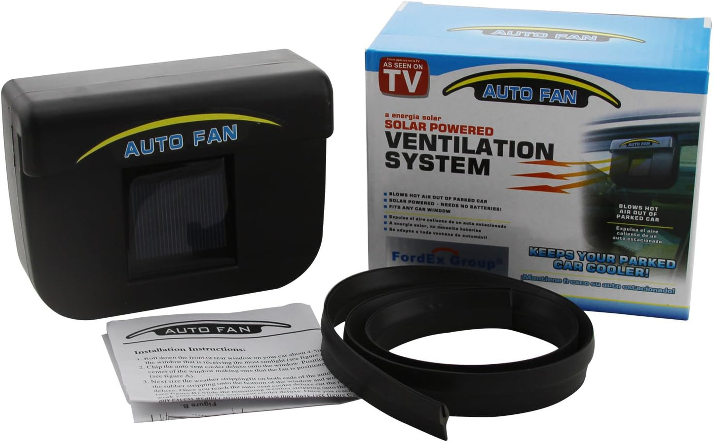 Solar Powered Car Auto Air Vent Cooling Fan System