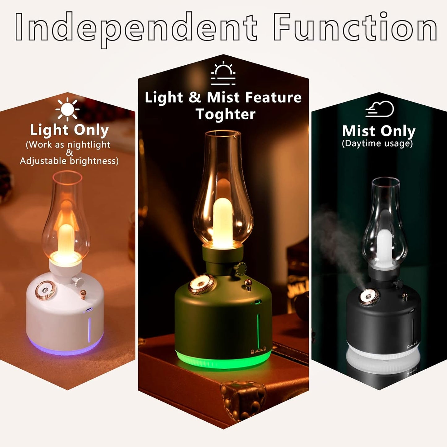 Retro humidification time light bedroom USB night light