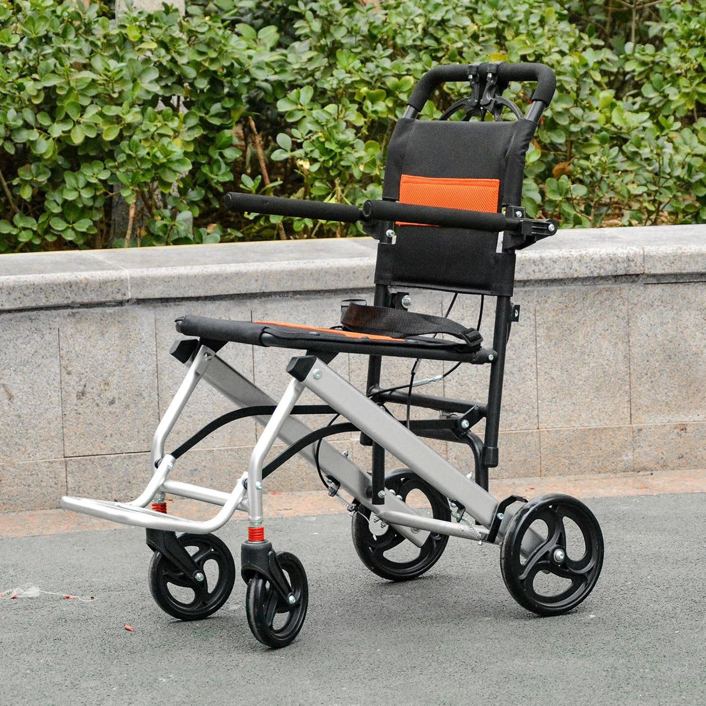 Ultra Light Transport Wheelchairs for Seniors Weight Only 15lbs, Travel Wheelchairs for Adults Lightweight Foldable Support 220lbs