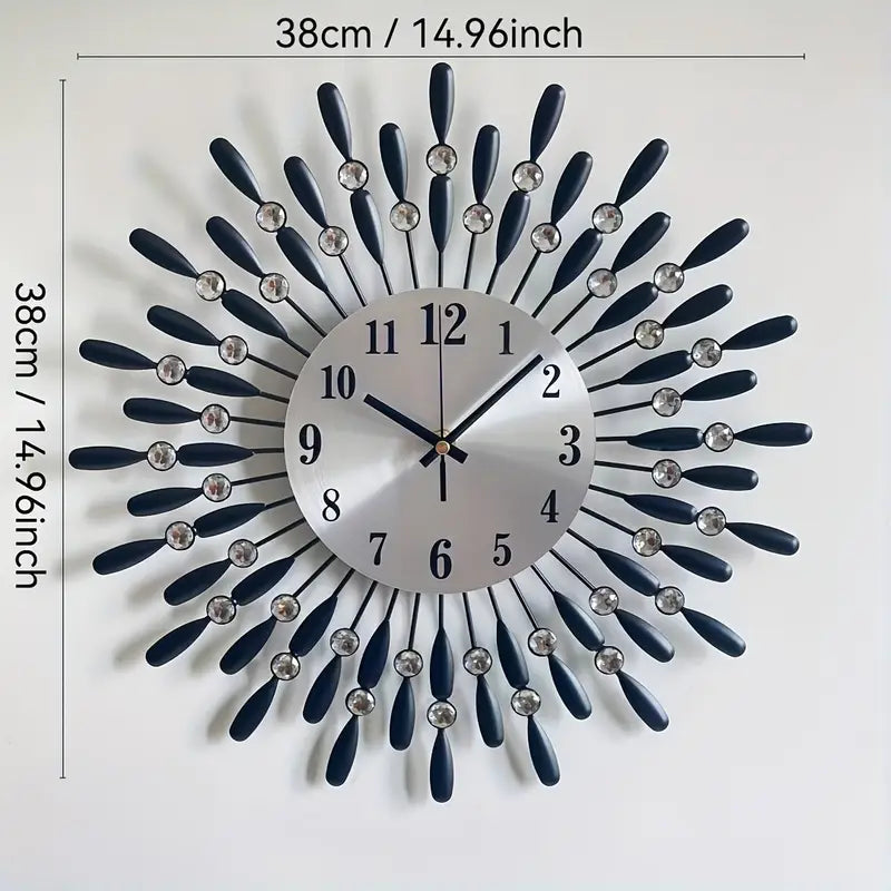 Droplet Design Black Metal Fancy Wall Clock
