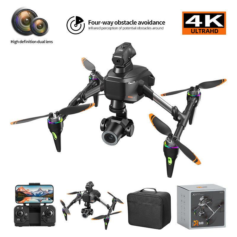 H34 Outdoor Beginner Drone 4k camera Gps Brushless Aircraft Triple Avoid Obstacles Fpv Mini Rc Fold Drone Professional