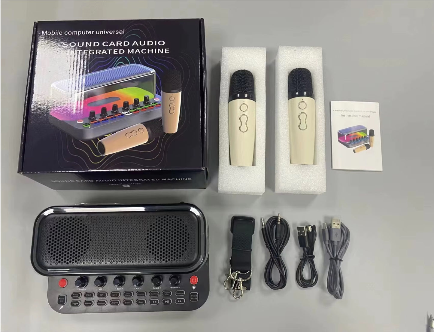 SY11 Bluetooth Soundcard With dual wireless microphone