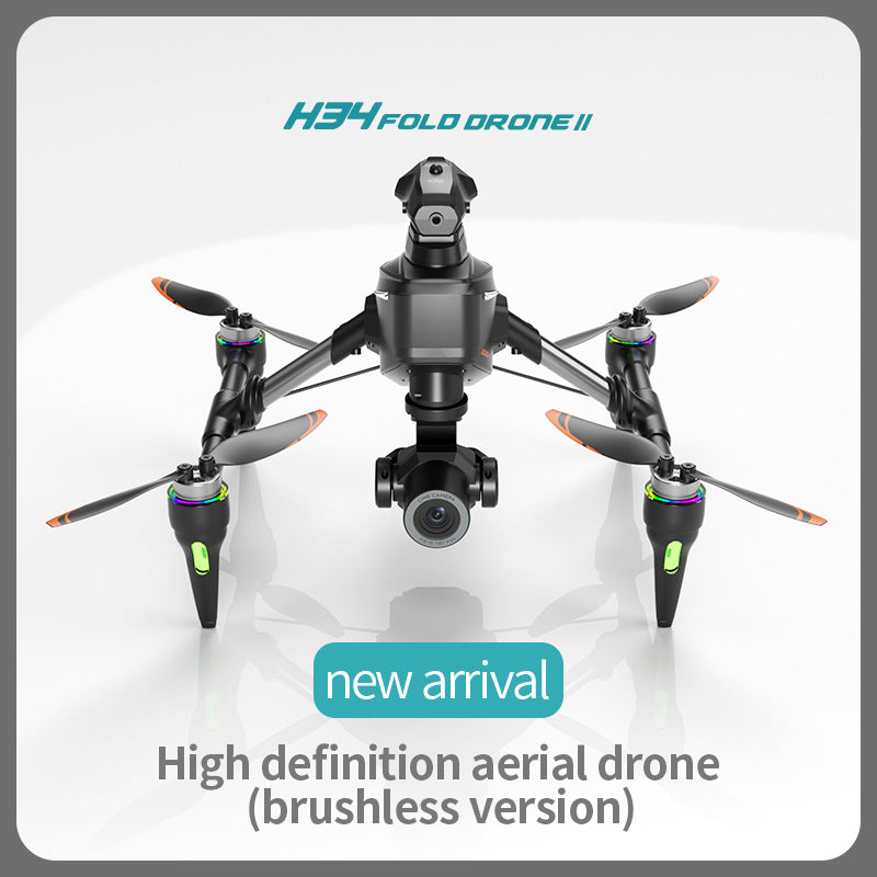 H34 Outdoor Beginner Drone 4k camera Gps Brushless Aircraft Triple Avoid Obstacles Fpv Mini Rc Fold Drone Professional