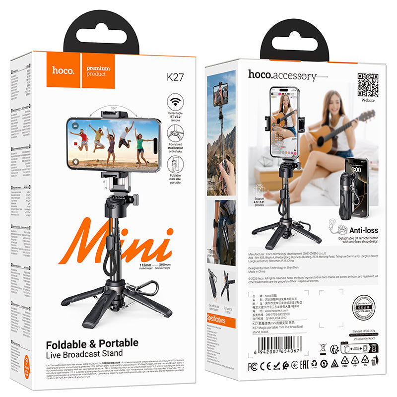 HOCO Aluminum Alloy Wireless Tripod / Selfie Stick K27