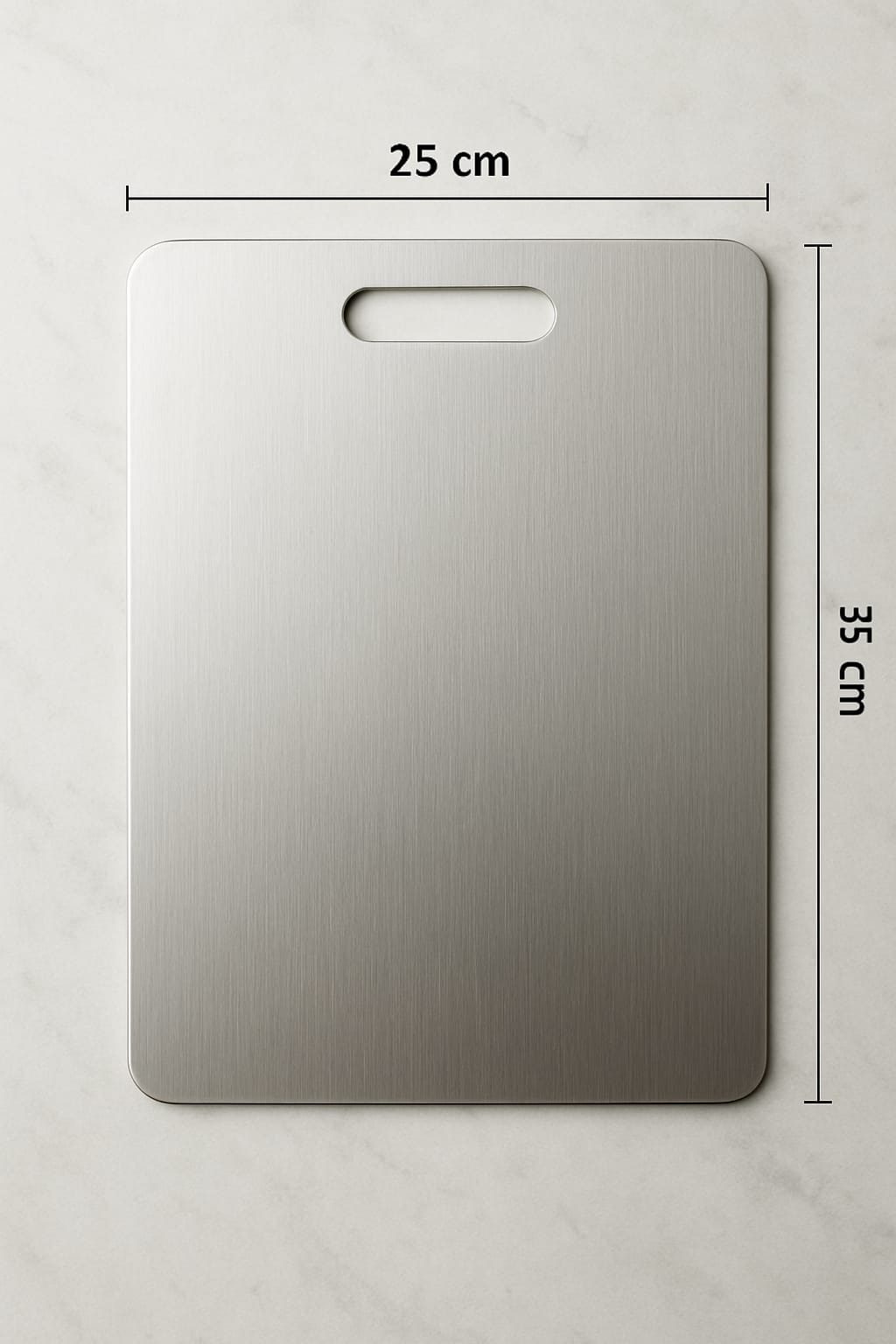 لوح تقطيع كوكب من الفولاذ المقاوم للصدأ (355 × 255 × 1.2 مم) سم للمطبخ | مبشرة مجانية | لوح تقطيع معدني متين للخضراوات والفواكه واللحوم والجبن | أداة مقاومة للصدأ ومتينة وآمنة للاستخدام في غسالة الأطباق |