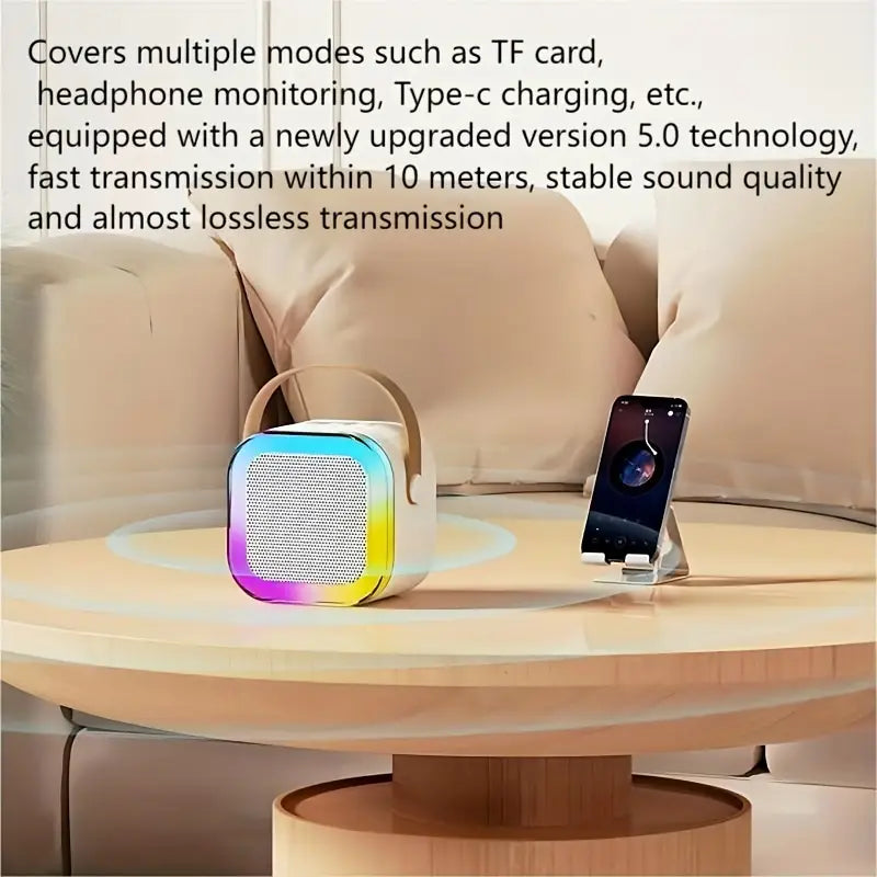 K12 Mini Karaoke Machine with 2 Wireless Microphones