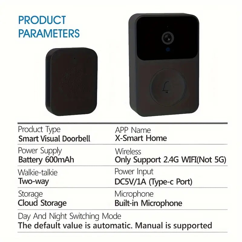 Smart Wireless Door Bell With Security Camera