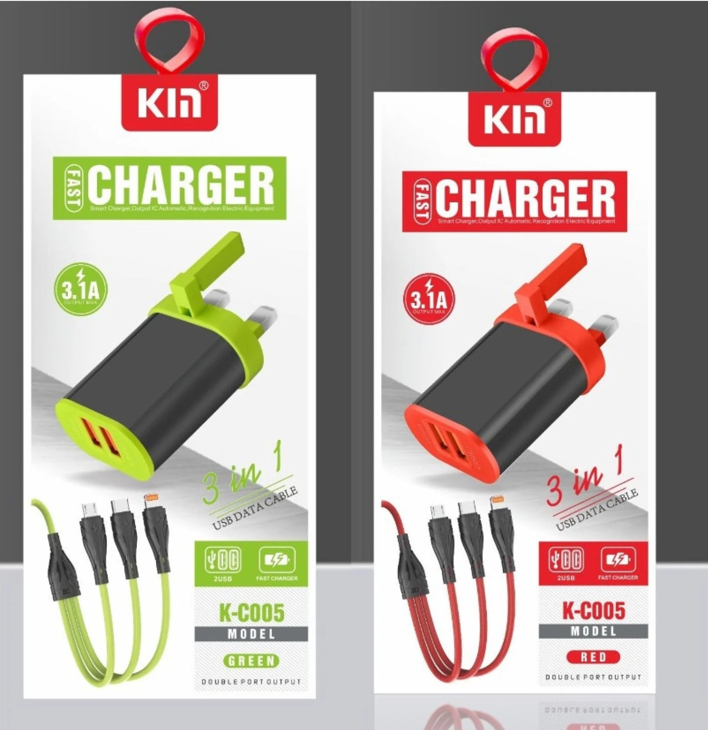 Kin 3 in 1 Cable Fast Charger