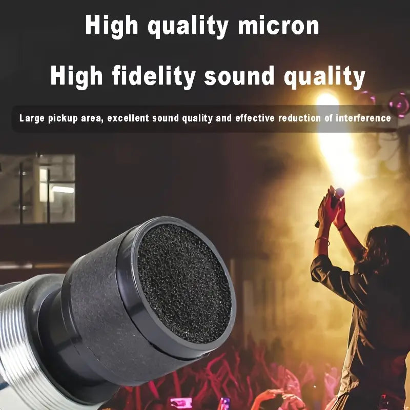 Universal wired moving-coil microphone, Silvery classic handheld karaoke microphone