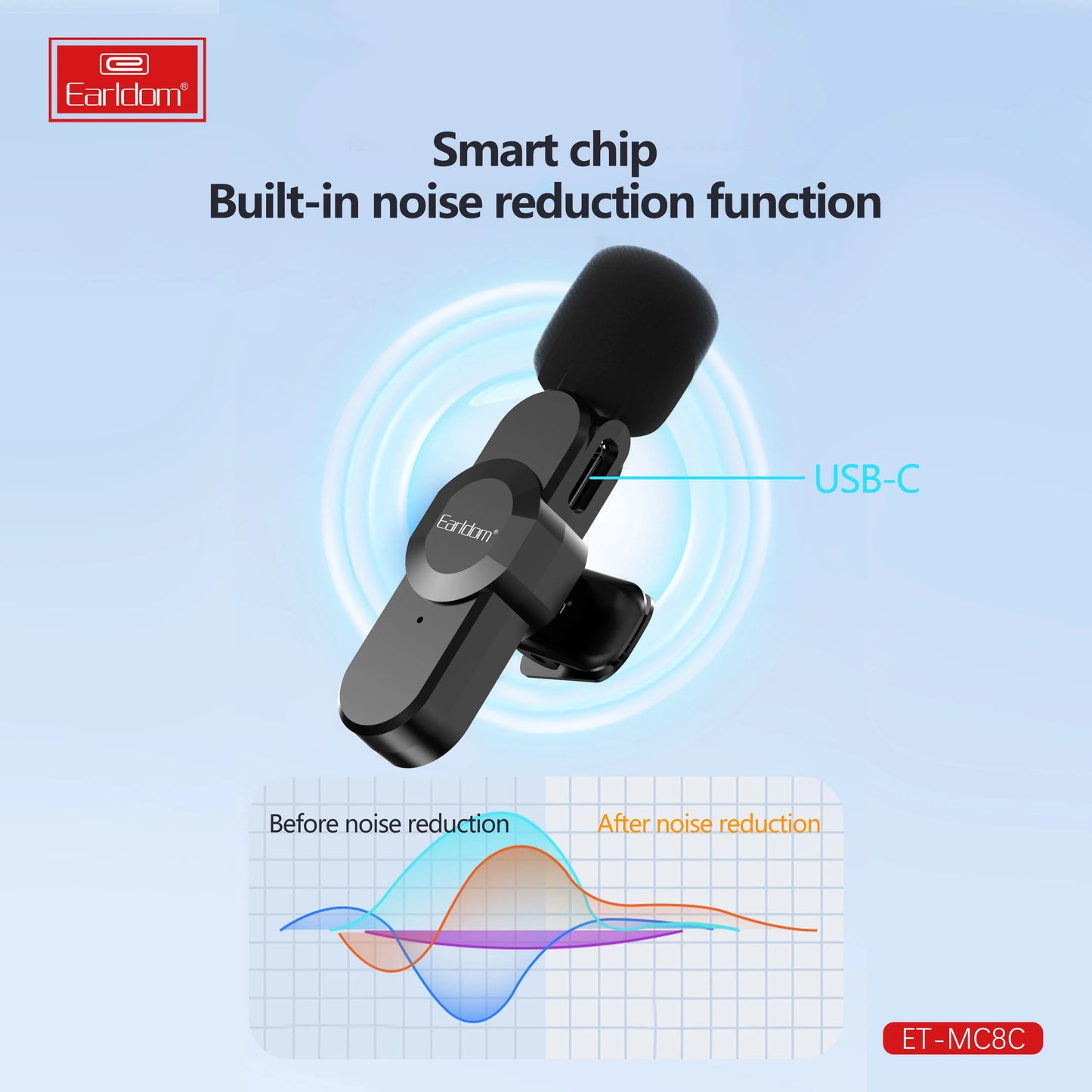 Earldom MC8C Dual Wireless Microphone For Type C Or iPhone