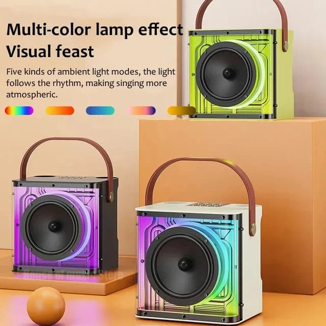 M23 PLUS RGB Karaoke Bluetooth Speaker With Dual Microphone