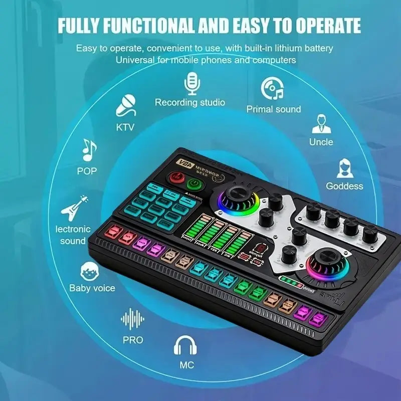 خلاط بطاقة صوت SX96 48V مع ميكروفون U87P للبث المباشر للكمبيوتر والغناء في الهواء الطلق وخلاط منزلي