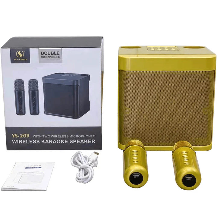 YS 203 Wireless 100W karaoke Speaker with 2 Microphones