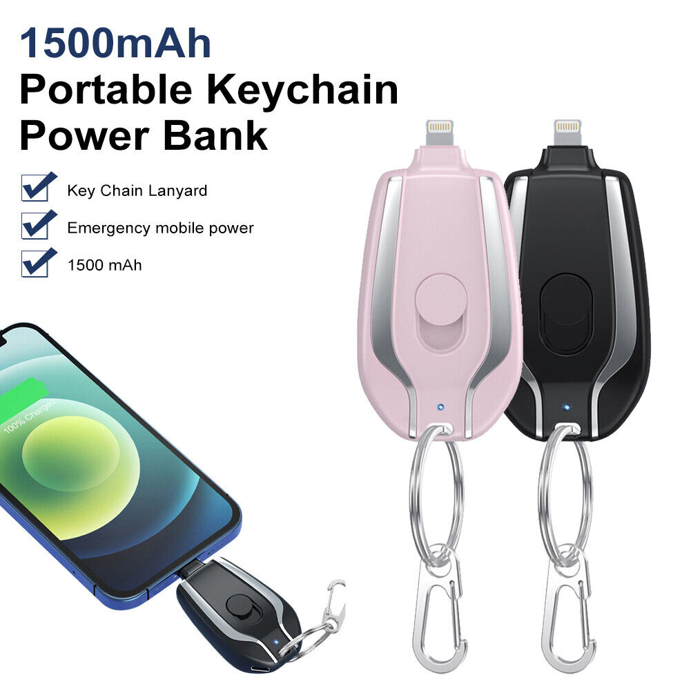 Mini Portable 1500mah Emergency Key Chain Power Bank