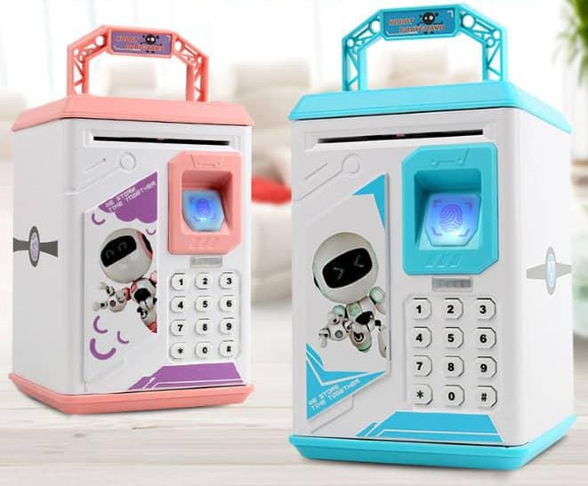 بنك كهربائي للأطفال مع موسيقى، علبة نقود معدنية للأطفال، صندوق توفير النقود، بنك النقود، صندوق توفير النقود