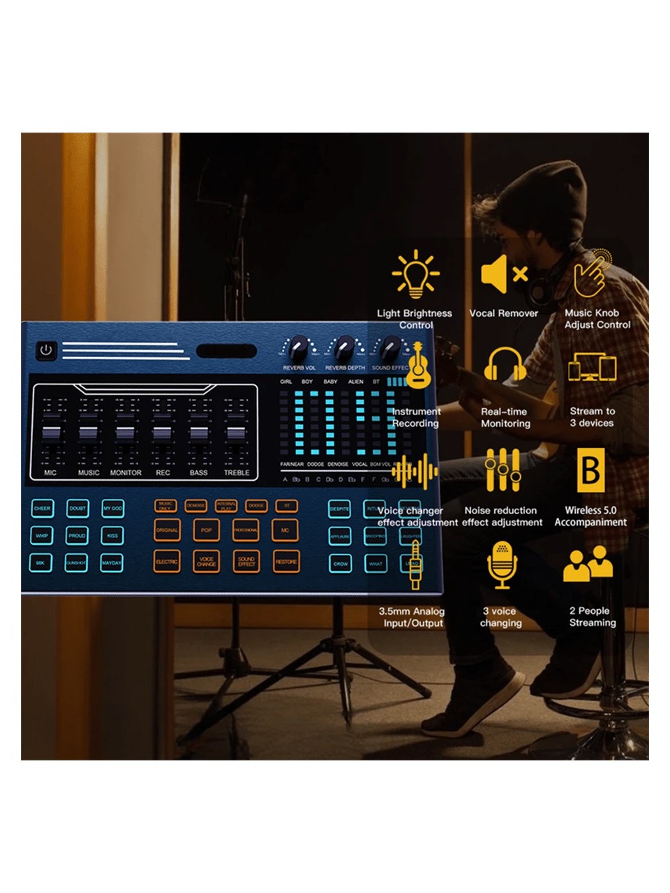 مجموعة بطاقات الصوت والميكروفون الاحترافية Zeal