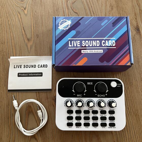 BEE Live Sound Card Bm800 Microphone Set Portable Podcast Mixer with With Studio Effects