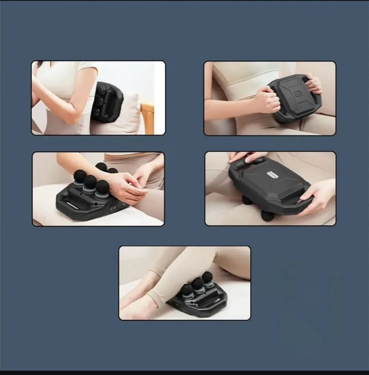 جهاز تدليك لاسلكي بستة رؤوس مع بطارية قابلة لإعادة الشحن بقوة 2000 مللي أمبير في الساعة