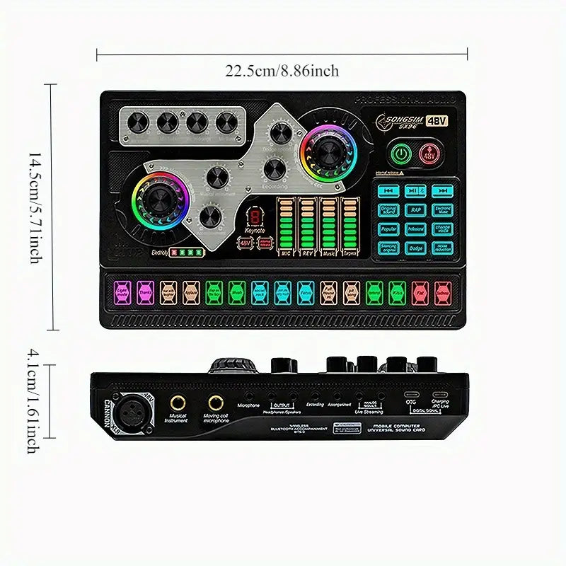 خلاط بطاقة صوت SX96 48V مع ميكروفون U87P للبث المباشر للكمبيوتر والغناء في الهواء الطلق وخلاط منزلي