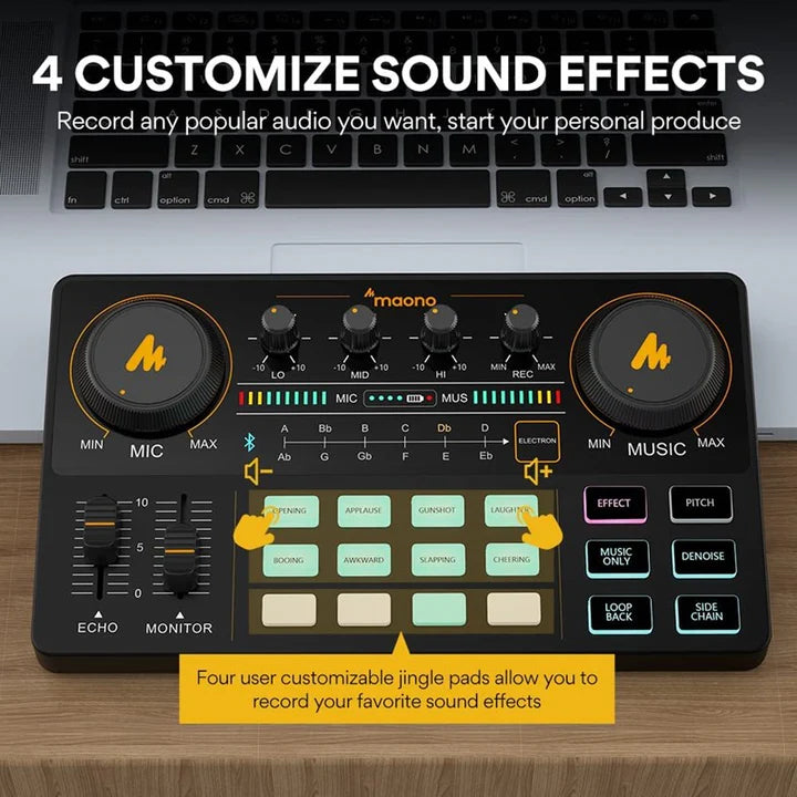 Maonocaster Maonocaster AU-AM200S1 Lite Portable All-In-One Podcast Production Studio With Microphone And Audio Interface for Podcast, Games