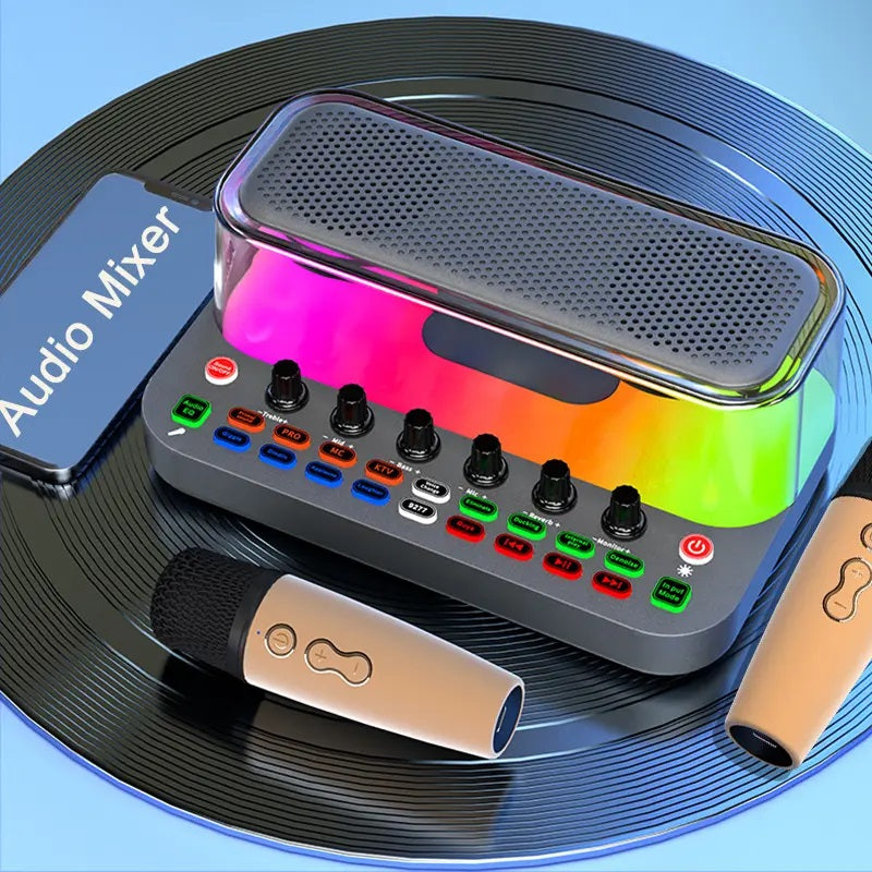 بطاقة صوت SY11 بلوتوث مع ميكروفون لاسلكي مزدوج 