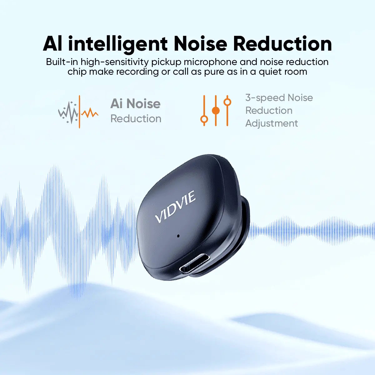 VIDVIE MC02  AI Smart Noise-cancelling Wireless Type-C Microphone