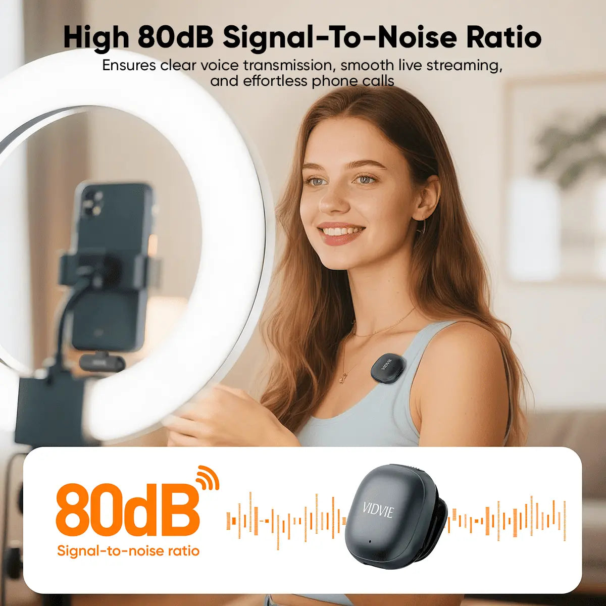 VIDVIE MC02  AI Smart Noise-cancelling Wireless Type-C Microphone