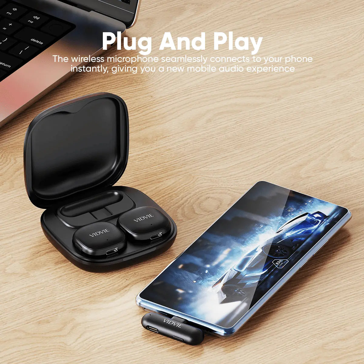 VIDVIE MC02  AI Smart Noise-cancelling Wireless Type-C Microphone