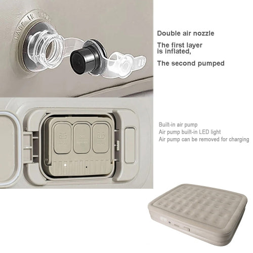 مرتبة هوائية قابلة للنفخ بمقاس كوين مع مضخة مدمجة وإضاءة LED ووسادتين