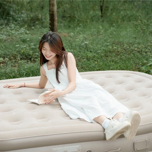 مرتبة هوائية قابلة للنفخ بمقاس كوين مع مضخة مدمجة وإضاءة LED ووسادتين