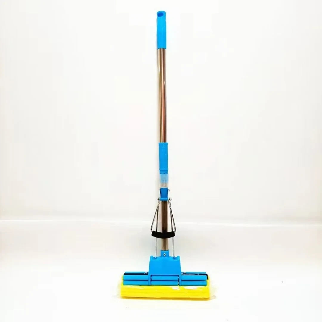 Ultimate Premium Cotton Dust Mop Floor Wash and Clean Squeeze Sponge Double Roller PVA Mop