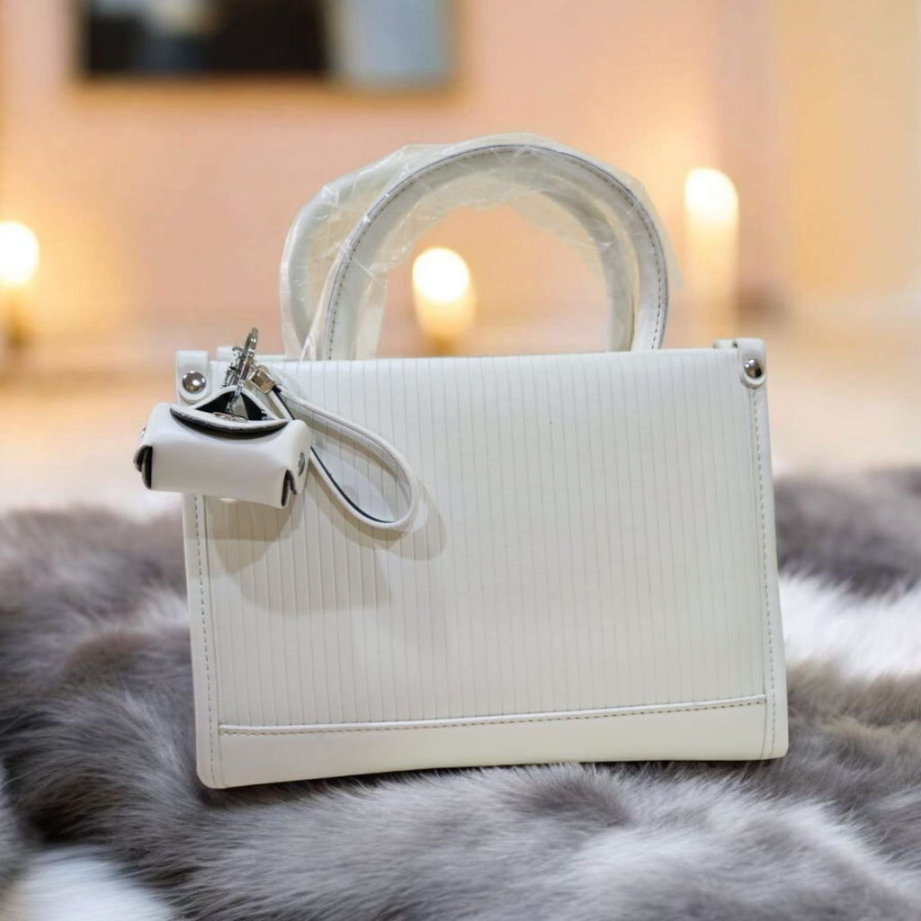 حقيبة كتف جلدية PU بمظهر مطوي