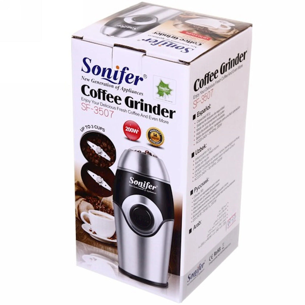 Sonifer SF-3507 wholesale household push button stainless steel blade mini electric coffee bean grinder