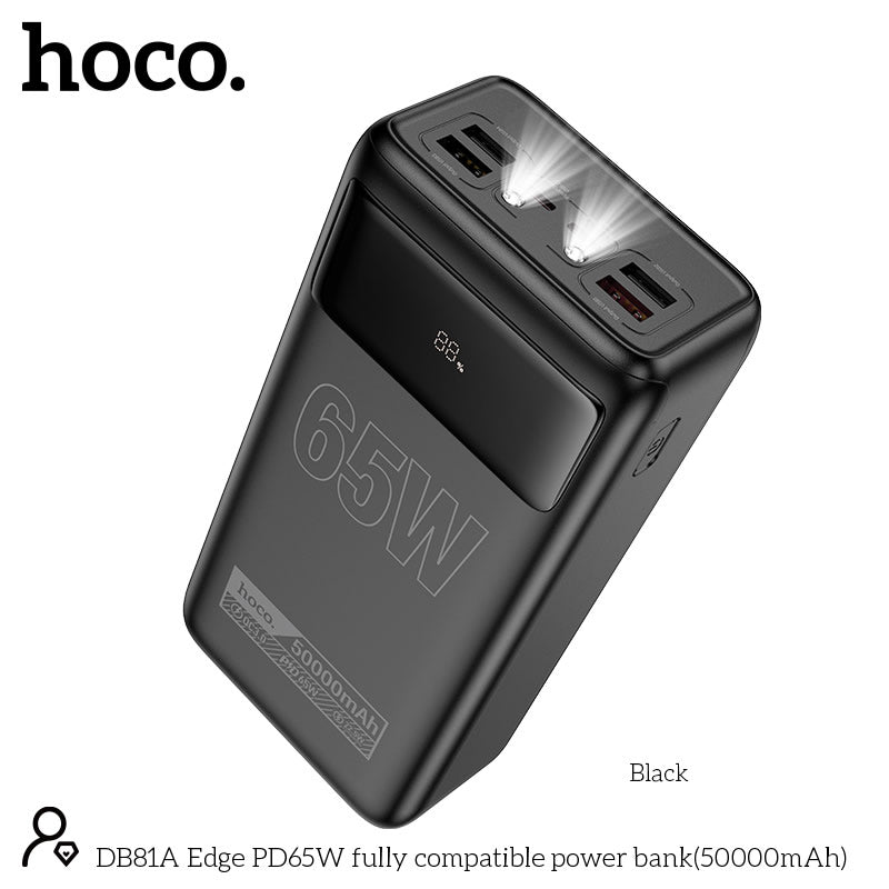 HOCO DB81A Power Bank 50000MAH 65PD 4 USB 2 TYPE-C With LED Light
