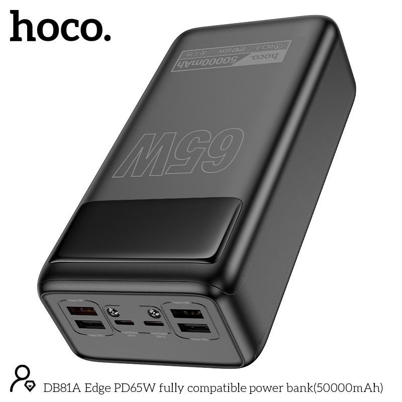 HOCO DB81A Power Bank 50000MAH 65PD 4 USB 2 TYPE-C With LED Light