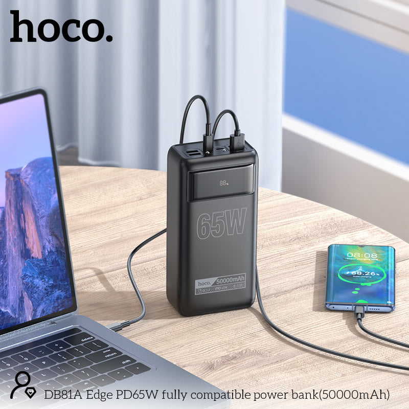 HOCO DB81A Power Bank 50000MAH 65PD 4 USB 2 TYPE-C With LED Light
