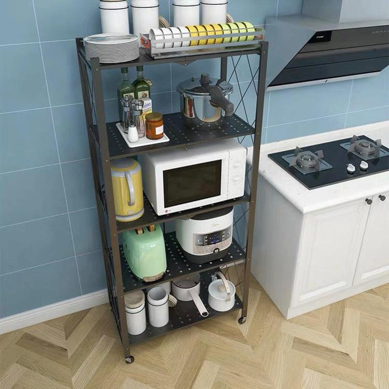5 Layer Steel folding rack shelf with wheels